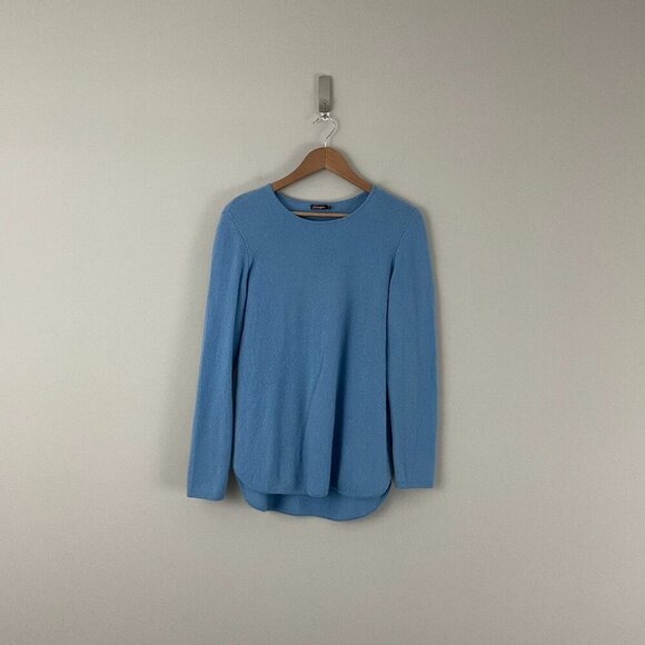 J McLaughlin Blue Cashmere Knit Curved Hem Sweater Size Small - Picture 1 of 6